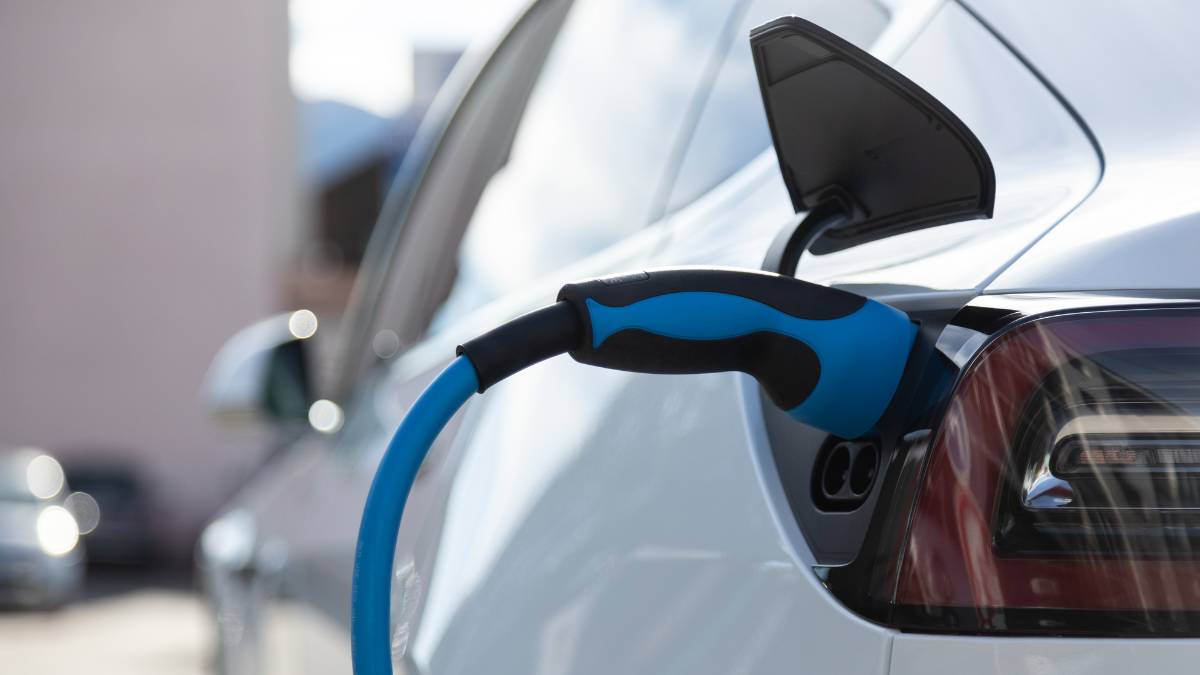 EV car using charger